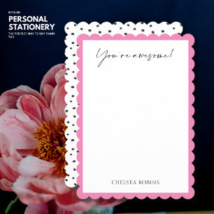 Remerciements Carte de remerciement rose moderne Fun You're Awes