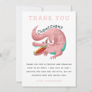 Remerciements Carte de remerciement rose pour fête d'anniversair