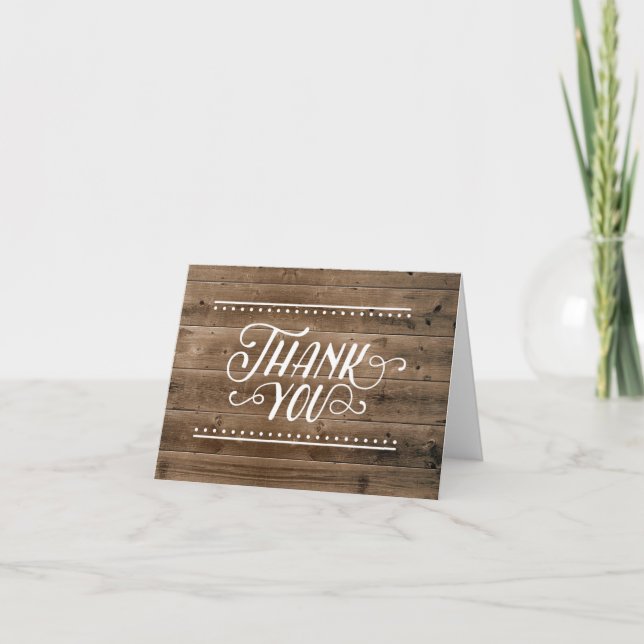 Remerciements Carte de remerciement rustique (Devant)