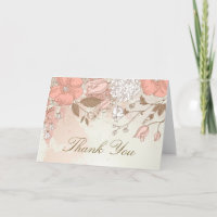 Carte de remerciement rustique fleurs printanières
