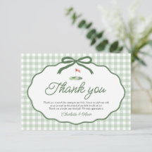 Carte de remerciement Sage Green Golf Nouveau au C