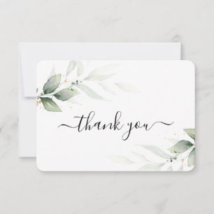 Remerciements Carte de remerciement simple aux feuilles de verdu