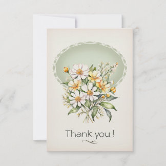 Remerciements Carte de remerciement simple, Daisy Day Wishes