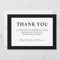 Carte de remerciement simple funérailles bordure n
