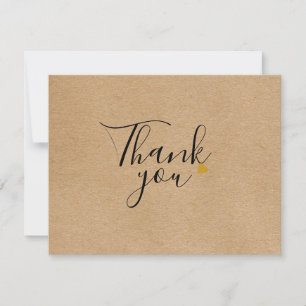 Remerciements Carte de remerciement simple rustique Kraft pour e