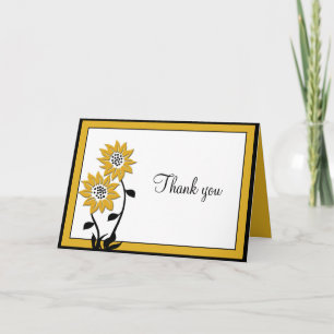 Remerciements Carte de remerciement Simple Sunflowers