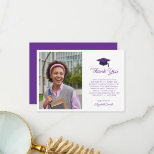 Remerciements carte de remerciement simple violet pour la remise