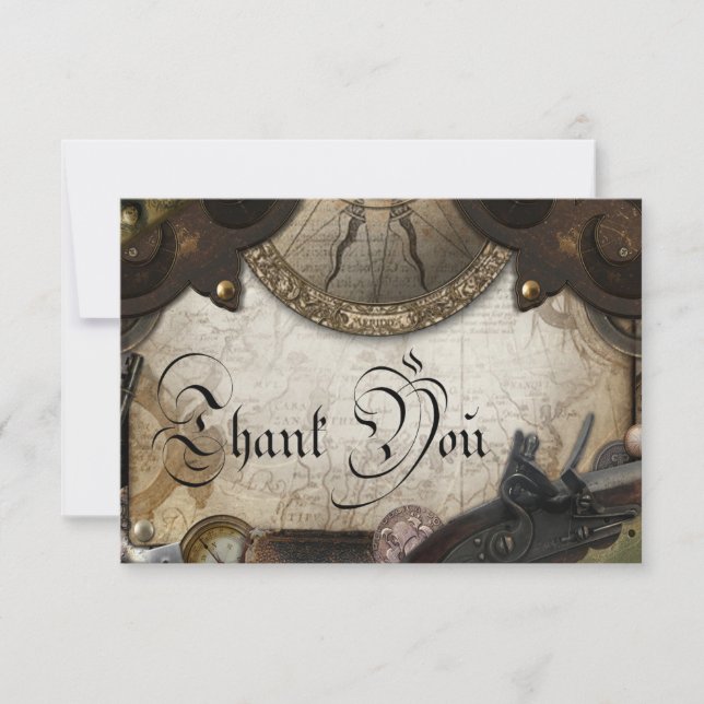 Remerciements Carte de remerciement sur le thème des pirates (Devant)
