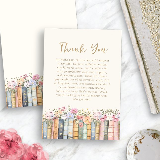 Remerciements Carte de remerciement sur le thème du livre (Book Theme Thank You Card
)