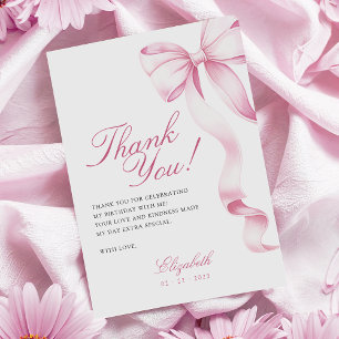 Remerciements Carte de remerciement Sweet 16 Rose Ruban