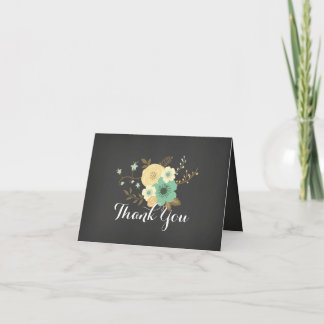 Remerciements Carte de remerciement Sweet Floral Chalkboard