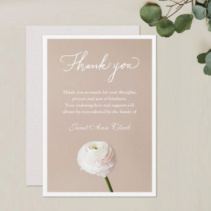 Remerciements Carte de remerciement Sympathy avec Flower