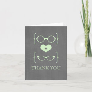Remerciements Carte de Remerciement Tableau Noir Lunettes Vertes