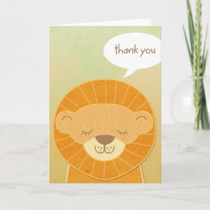 Remerciements Carte de remerciement tête de lion