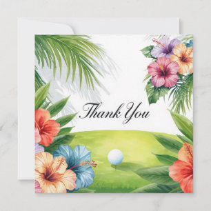 Remerciements Carte de Remerciement Thème Golf Hawaï