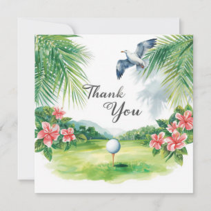 Remerciements Carte de Remerciement Thème Golf Hawaï