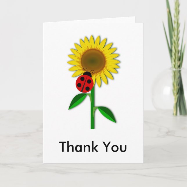 Remerciements Carte de remerciement tournesol joyeux (Devant)