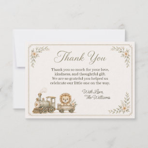 Remerciements Carte de remerciement Train Safari Baby Sprinkle 