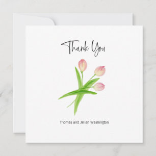Remerciements Carte de remerciement tulipes aquarelle personnali