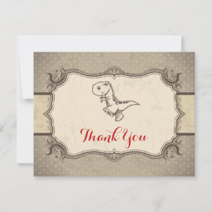 Remerciements Carte de remerciement vintage rétro dinosaure