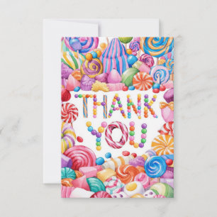 Remerciements Carte de remerciement Wishes Kids Candyland