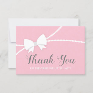 Remerciements Carte de remerciements, Baby shower, Rose, Gris