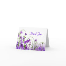 Carte de remerciements--Fleurs pourpres
