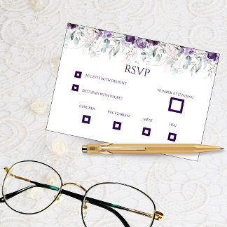 Remerciements Carte de réponse de mariage aux florales vibrantes