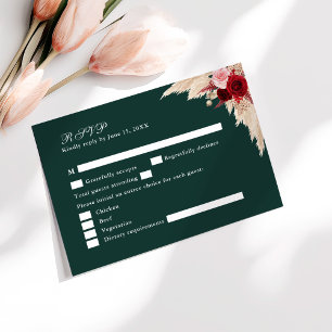 Remerciements Carte de réponse de mariage aux roses tropicales v