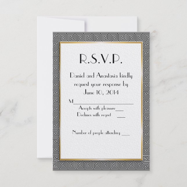 Remerciements Carte de réponse de mariage grec (Devant)