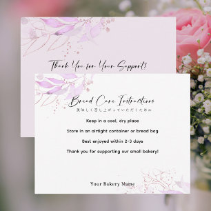 Remerciements Carte de soin pour gâteau de Marché fermier botani