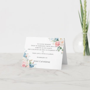 Remerciements Carte de souvenir de mariage élégante à fleurs ros