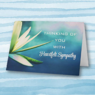 Remerciements Carte de Sympathie simpliste à fleurs aquatiques