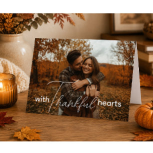 Remerciements Carte de Thanksgiving, lettrage élégant personnali