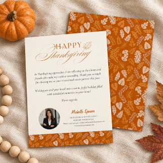 Remerciements Carte de Thanksgiving pour client de courtier immo