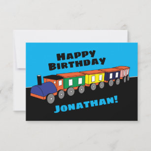 Remerciements Carte de train d'anniversaire personnalisée
