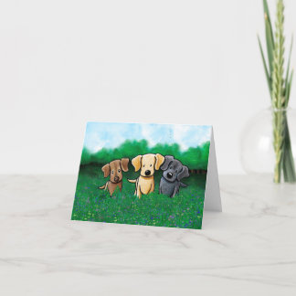 Remerciements Carte de trio de chiens Labrador
