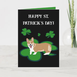 Remerciements Carte de vacances de la St. Patrick’s Day Corgi Pu