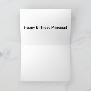 Remerciements Carte de voeux 5x7. Bonne princesse d'anniversaire