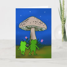 Carte de vœux amitié fantaisiste grenouille Art de