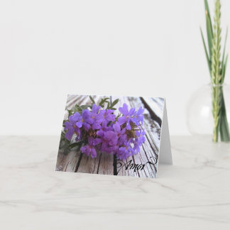 Remerciements Carte de voeux Amor violet Verbena vierge