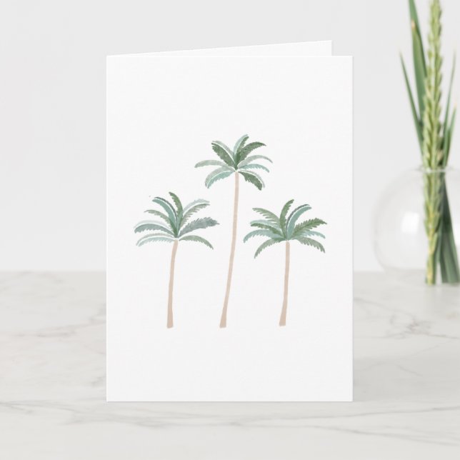Remerciements Carte de voeux Beach Palm Trees (Devant)