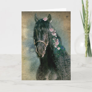 Remerciements Carte de vœux Black Horse Friesian