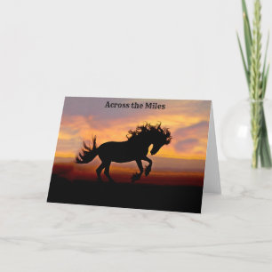 Remerciements Carte de voeux Black Horse Sunset sur les kilomètr