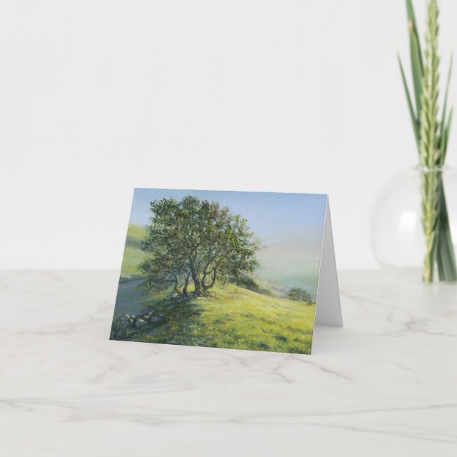 Remerciements Carte de voeux blanche "Chêne au sommet" (Devant)