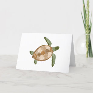 Remerciements Carte de voeux blanche pour la tortue de mer tirée