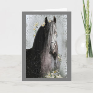 Remerciements Carte de vœux - Cheval noir