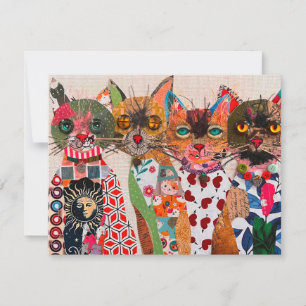 Remerciements Carte de voeux Colorée Mélangée Cat