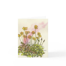 Carte de vœux Coquelicot sauvage jaune