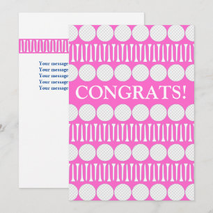 Remerciements Carte de voeux Customisée de Bright Pink Golfer